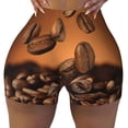 thumbnail image 2 of Vsdgher Coffee Beans Workout Shorts for Women Seamless Soft Smooth Gym Yoga Scrunch Active Exercise Fitness Shorts-Large, 2 of 8