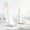 Windswept Sails I, variant on Elephant Stock Coastal Parade Wall Art - Horizontal Multi Panel Canvas - Living Room Wall Decor - Animal Multi Panel - Gray And Blue Decor By Norman Wyatt Jr. - 23" x 14"
