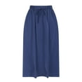thumbnail image 3 of Efsteb Skirts for Women High Waist Pleated Long Skirt Spring Fall Solid Color Comfy Casual Fashion Skirts (Blue,S), 3 of 5