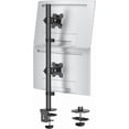 thumbnail image 1 of Support Double pour Moniteur, Support de Moniteur Vertical pour Moniteurs d'Écran Max Stack, Hauteur Réglable, Support de Bureau pour Moniteur Pivotant et Inclinable avec Pince en C, Base à Oeillets MU, 1 of 8