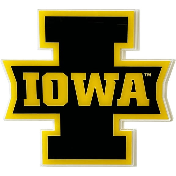 VictoryStore University of Iowa Hawkeyes Wordmark Acrylic Wall Art, Black & Yellow