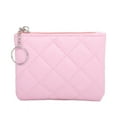 thumbnail image 2 of Quilted Mini Wallet for Women Elegant Embroidery Zipper Coin Purse with Card Slots PU Leather Compact Clutch for Daily Essentials (Pink), 2 of 5