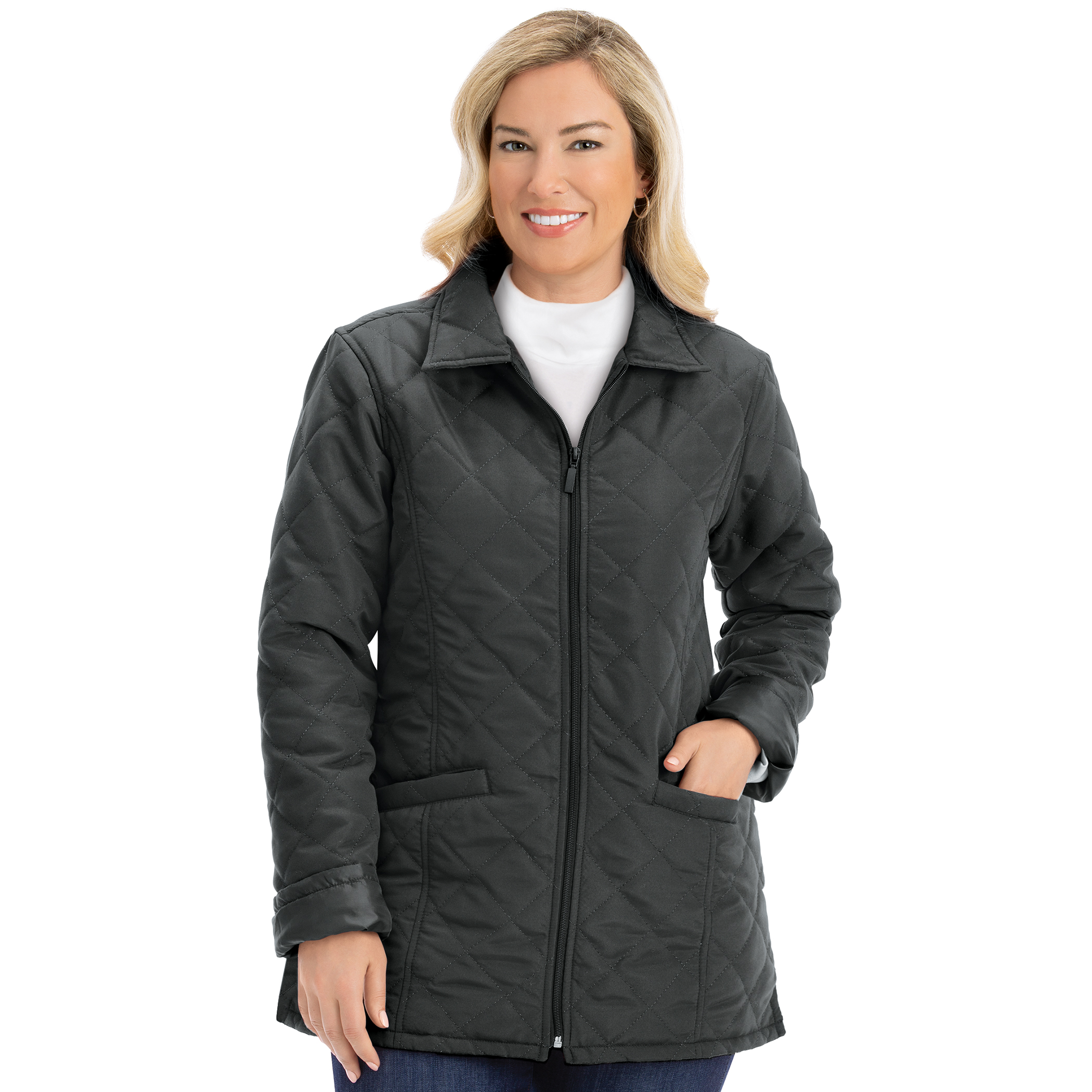 ladies black quilted jacket