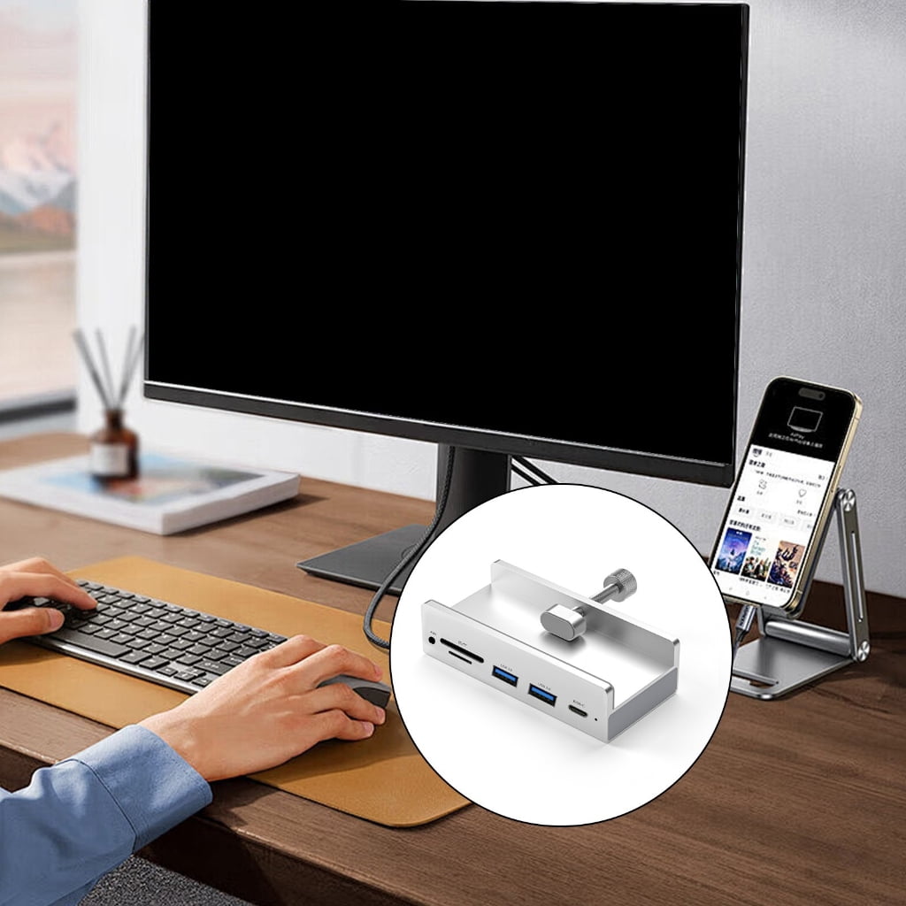 USB3.0 Type C Adapter Aluminum External Multiport Splitter Adapter High Speed Expansion 5Gbps Data Transmission For Desktop
