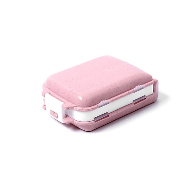 Pastillero Contenedor Semanal Organizador de tabletas Estuche de almacenamiento Tabletas Divisor Senderismo Camping Interior Exterior Cuidado de la salud Dispensador Trigo Rosa Inevent HA028306-03