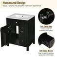 thumbnail image 6 of ENSHUI 24-Inch Bathroom Vanity with Ceramic Sink, 1 Soft Close Door, 2 Soft Close Drawers, Black, 6 of 11