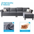 thumbnail image 6 of Mjkone Convertible Sectinal Couches with Ottoman,Reversible L Shaped Sofa with Storage,Modern Small Couch Furniture with Chaise, Linen Fabric Rivet Sofa for Apartment/Living Room/Office,Dark Grey, 6 of 9