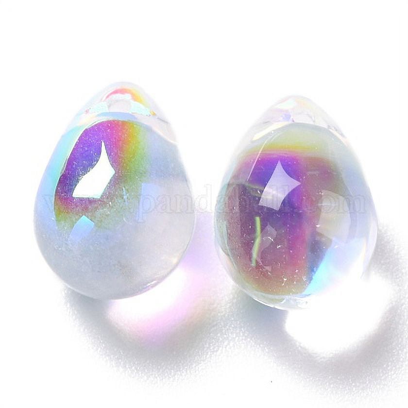 PH PandaHall Teardrop Crystal Beads, 200pcs 10 Color Water Drop Crystal  Glass Beads Transparent Loose Beads Colorful Charms Pendants for DIY Crafts