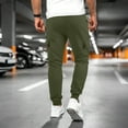 thumbnail image 4 of Cargo Sweatpants for Men Fleece Jogger Pants Elastic Waist Multi Pockets, Heavyweight Warm Sweatpants for Winter Gym & Casual​ Army Green M, 4 of 5