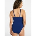thumbnail image 3 of Time and Tru Women's and Women’s Plus Crinkle Plunge One-Piece Swimsuit, Sizes XS-3X, 3 of 5