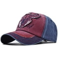 thumbnail image 1 of Casquette de Baseball Vintage Brodée Taureau Hommes Femmes Coton Extérieur Rue Golf Chapeau, 1 of 8
