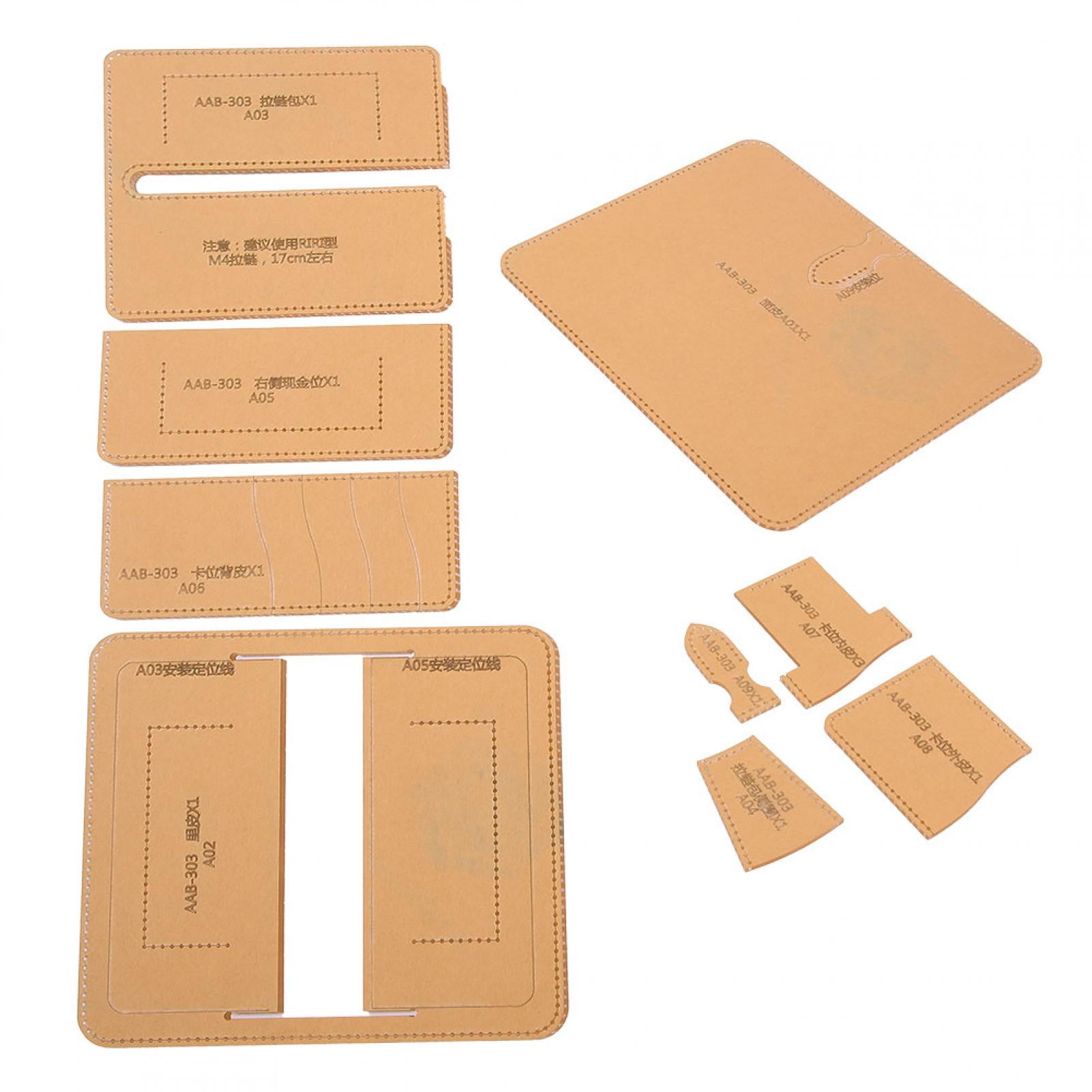 Nieyigj Clear Acrylic Leathercraft Template Stencil Kit Handcraft Wallet Purse Making Pattern DIY Leather Craft Tool, 8.66 inches / 22 cm (AAB-303)
