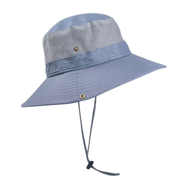 Men's UV Protection Wide Sun Hats Cooling Mesh Ponytail Hole Cap Foldable  Hat