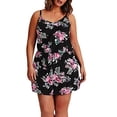 thumbnail image 4 of Aqestyerly Femmes Grande Taille Décontracté Sans Manches Imprimé Ample Combishort HWRETIE, 4 of 5