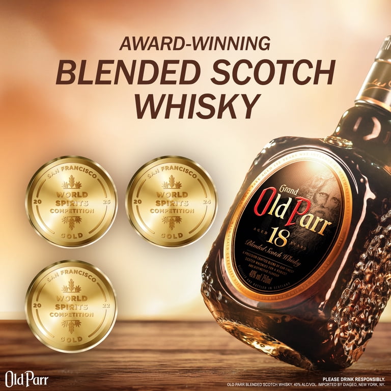 Grand Old Parr Blended Scotch Whisky, 750 mL, Glass Bottle