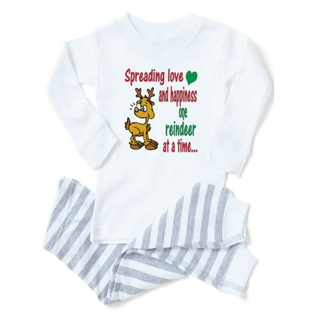 

CafePress - Festive Reindeer Happiness - Toddler Long Sleeve Pajama set