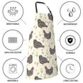 thumbnail image 5 of Kdxio Chickens And Flowers Apron with Pockets Adjustable Kitchen Aprons for Men Women Waterproof Aprons for Cooking,Drawing,Crafting, Baking Household Cleaning, 5 of 5