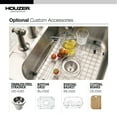 thumbnail image 5 of Houzer Glowtone 25 in Stainless Steel Topmount 3-hole Single Bowl 9 in Deep Kitchen Sink - 2522-9BS3-1, 5 of 5