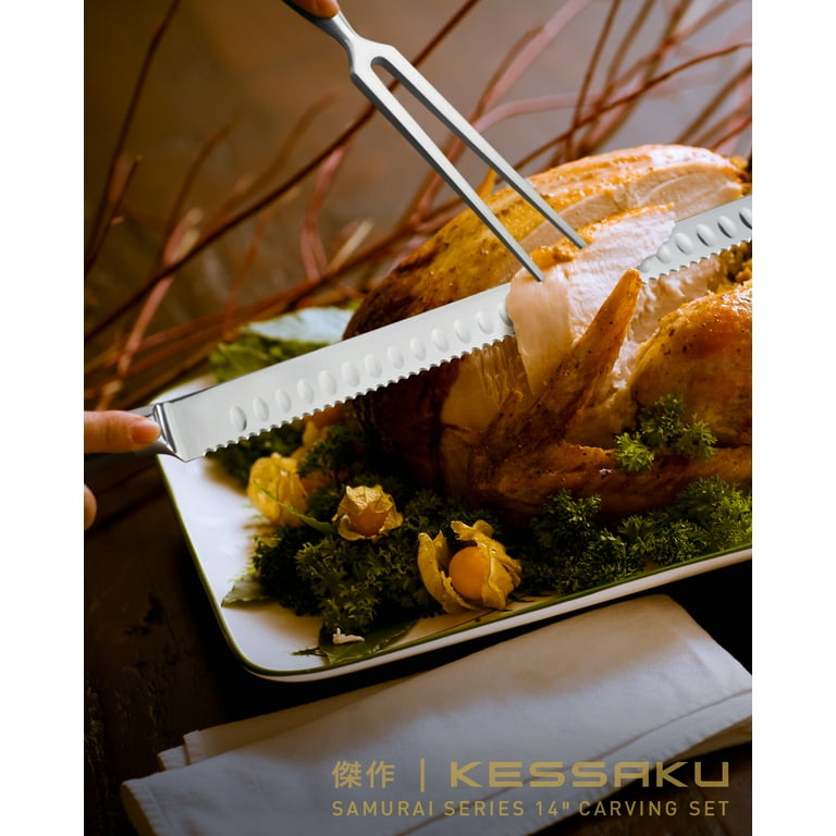 14” Slicer/Carving Knife Granton Edge Prime Rib, Roast Beef, Brisket,  Turkey, Ham Knife Cozzini Cutlery Imports (6 Pk - 14 Slicer)
