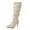 White, variant on Elegant Stiletto Knee High Boots with Buckle Detail for Women - Fashionable Leather Dress Boots Ideal for Fall and Winter Riding Style