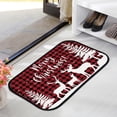 thumbnail image 3 of GZHJMY Bathroom Rugs Mats Non-Slip, Soft Microfiber Absorbent Bath Mats for Shower Bathtubs, Red Christmas Plaid Deer Indoor Entrance Door Mats Bedroom Laundry 31”x20” Carpet Runner, 3 of 7