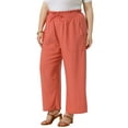 thumbnail image 2 of DARING DIVA Women's Plus Casual High Waisted Lounge Pants with Pockets 1X Brick Red, 2 of 5