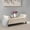 Ivory + Fabric,MDF, variant on Light Blue Fabric Storage Bench with Rolled Arms, 38" Seat Width, Black Legs, Button Fabric Design, Living Room Bedroom Entryway Furniture