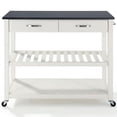 thumbnail image 4 of Crosley 2 Drawer Black Granite Top Kitchen Cart in White, 4 of 9