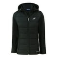 thumbnail image 2 of Women's Cutter & Buck Black Philadelphia Eagles Evoke Hybrid Eco Softshell Recycled Full-Zip Hoodie Jacket, 2 of 3
