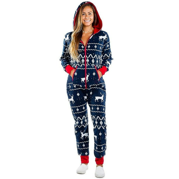 Women Christmas Onesie 1 One piece Pajamas Jumpsuit Sleepwear