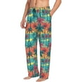 thumbnail image 2 of Uemuo Hawaii Palms Pattern Men's Wide Leg Palazzo Lounge Pants with Pockets Light Weight Loose Comfy Casual Pajama Pants-X-Large, 2 of 9