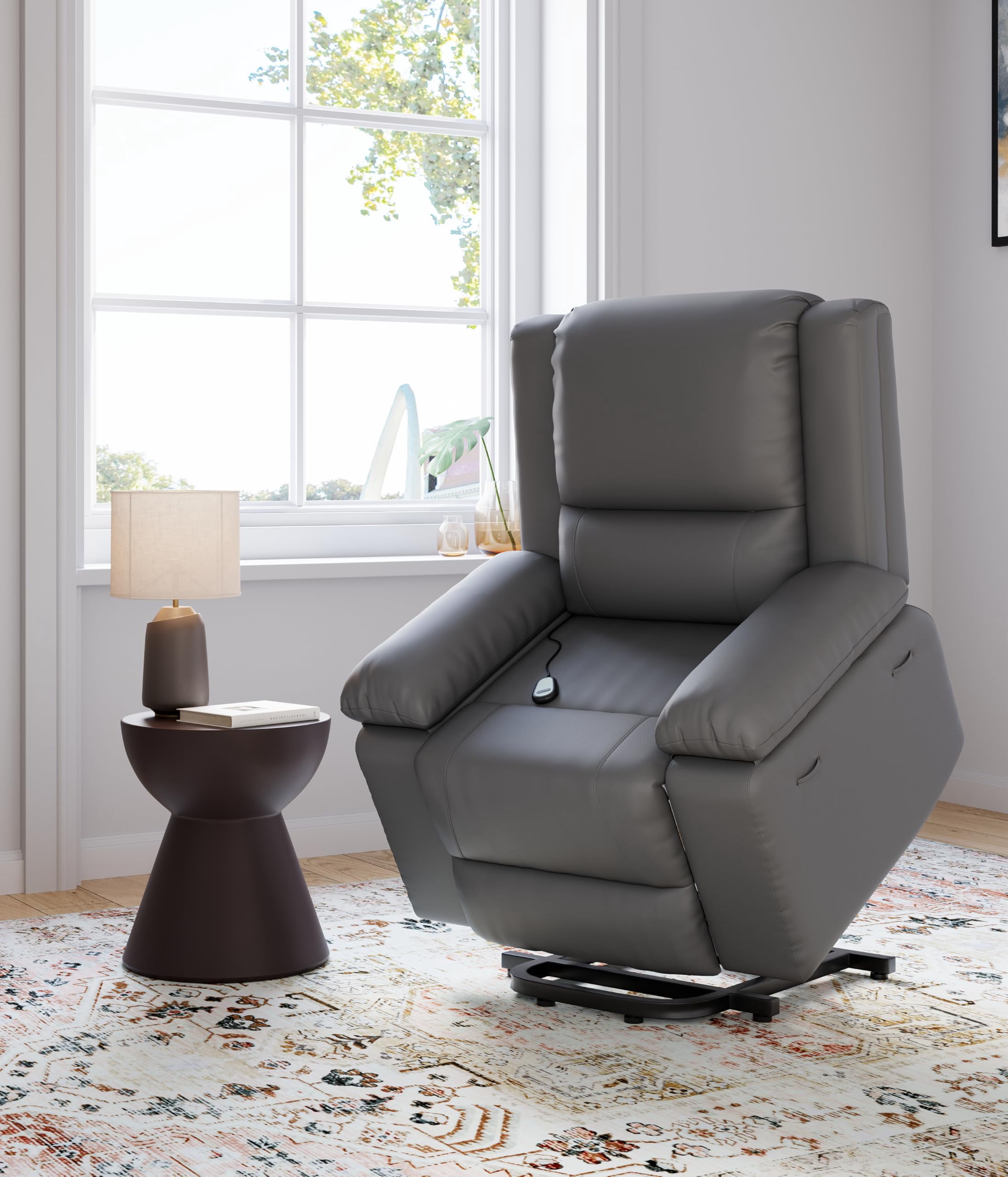 Towallmark Massage Chair Full Body,Leather Power Lift Recliner w/Massage and Heat for Elderly, Recliner Chairs with Pockets for Living Room