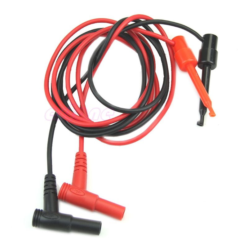 1Pair Banana Plug To Test Hook Clip Probe Cable For Multimeter Test Equipment 