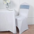 thumbnail image 4 of BalsaCircle 5 Dusty Blue Velvet Ruffled Stretch Chair Sashes Wedding Party Catering Decorations, 4 of 7