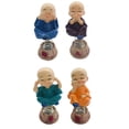 thumbnail image 1 of 4 Unids / Set Primavera Lindo De Dibujos Animados Pequeño Monje Muñeca Decoración Auto Tablero Temblor Adorno De La Cabeza De Juguete Del Niño De Regalo Baoblaze Resina Little Monk Figurine, 1 of 8