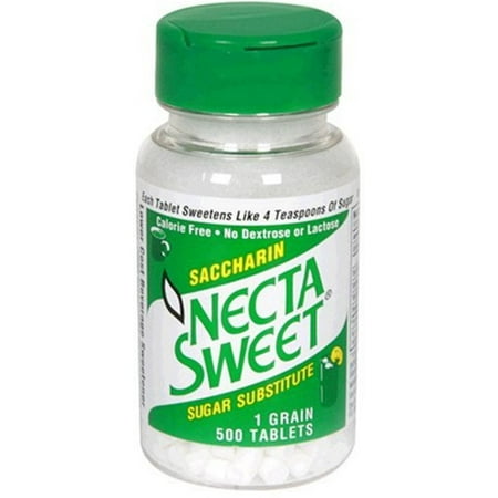 - Necta Sweet Saccharin Sugar Substitute 1.0 grain Tablets 500 ea