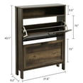 thumbnail image 2 of Slim Shoe Storage Cabinet with Two Flip Drawers, Hidden Shoe Storage, Narrow Cabinet with Doors,Brown, 2 of 6