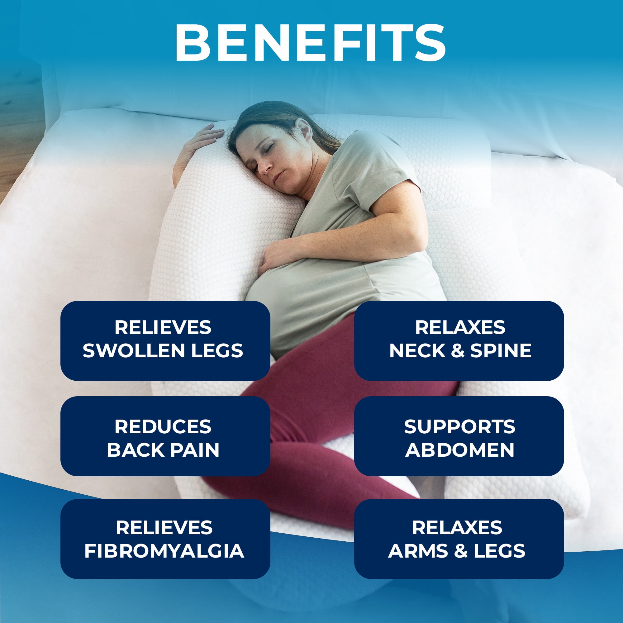 Pregnancy Pillows for Sleeping With Alternate Cover, Cooling For Pregnant Women to Sleep, Gel Memory Foam Side Sleeper Body Pillow, Maternity Pillow