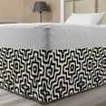 thumbnail image 1 of Abstract Geometry Bed Skirt, Geometric Curved Stripes Wavy Lines Bicolored Pattern, Elastic Bedskirt Dust Ruffle Wrap Around for Bedding Decor, 4 Sizes, Charcoal Grey Champagne, by Ambesonne, 1 of 2