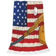 thumbnail image 2 of Fotbe American Flag And Baseball Manta de Franela Acolchonada con Estampado, Súper Suave y Esponjosa, Extra Grande para Sofá, Cama, Uso Todo el Año-40"x30", 2 of 7