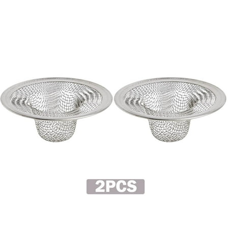 

2PCS Stainless Steel Slop Basket Filter Trap Mesh Metal Sink Strainer Perfect for Kitchen Sink/Bathroom Bathtub Wash basin Floor drain balcony Drain Hole(9CM)
