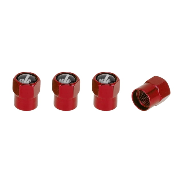 4 Pcs Tapones de Vástago de Válvula de Neumático con Patrón de Dedo para Cubiertas Decorativas de Válvula de Neumático de Coche Aleación de Aluminio Goma Rojo Blanco 8x12mm