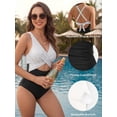 thumbnail image 4 of MOYIKO One Piece Swimsuits for Women Tummy Control High Waisted Bathing Suit Sexy V Neck Wrap Tie Back 1 Piece Swimsuit, 4 of 7