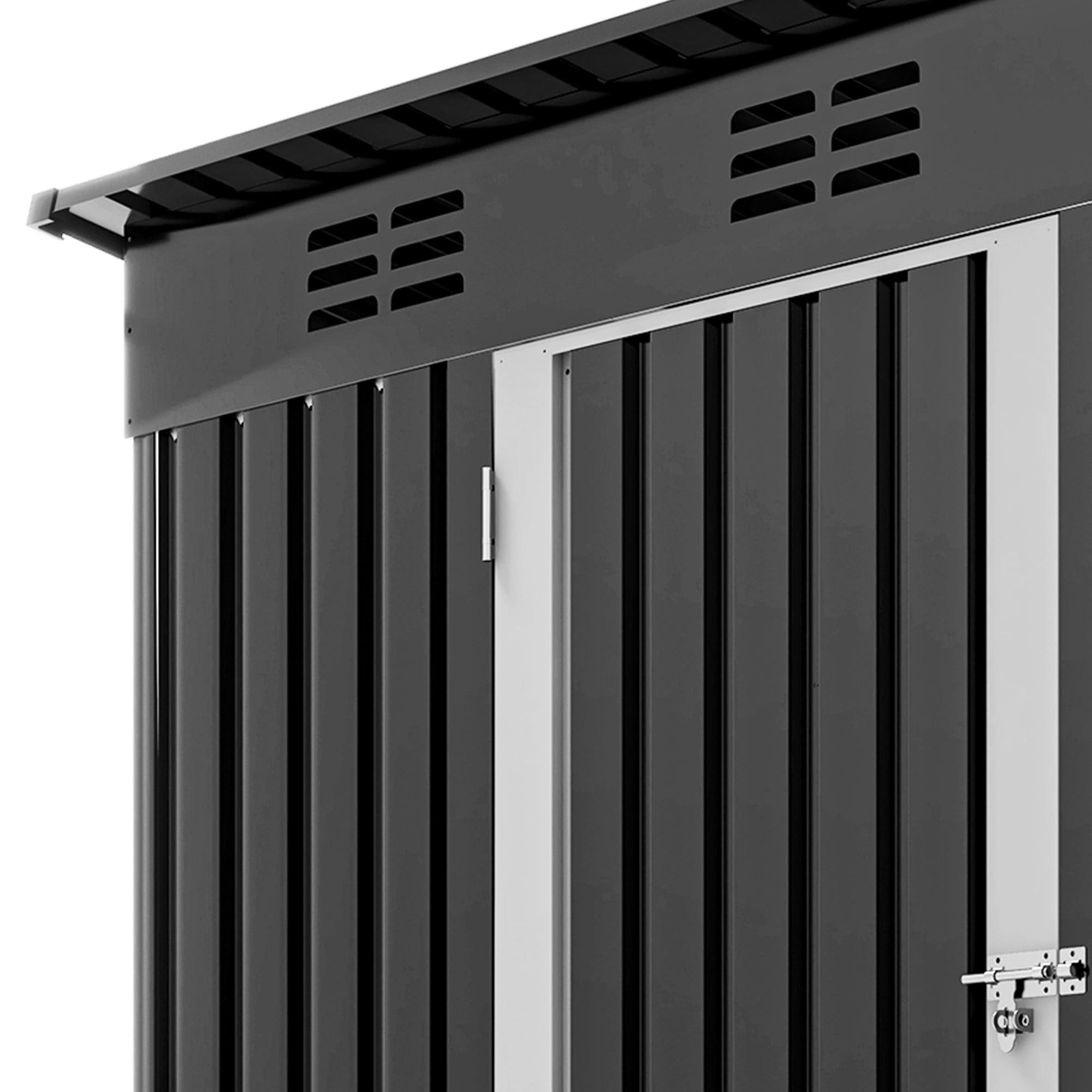 Uforic 5 x 3FT Outdoor Metal Storage Shed with Lockable Door, Sloped Roof, for Backyard, Garden, Gray