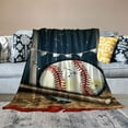 thumbnail image 2 of BCIIG Baseball Theme Soft Flannel Blanket Lightweight Throw Blanket for All Seasons, Living Room Sofa Decor, Cow Gifts Blanket 40x50in, 2 of 6
