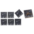 thumbnail image 1 of 6 Pc Square Printed Coaster Santa Reindeer, 1 of 3