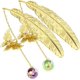 thumbnail image 1 of Marcapáginas de plumas de metal con colgante de mariposa 3D, regalo único de Acción de Gracias de Navidad para profesores amantes de los libros, paquete de 2, 1 of 5
