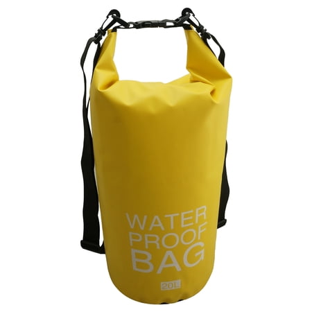 K-Cliffs Waterproof Dry Sack Roll Top Floating Bag for Kayaking Canoeing Fishing Rafting   Camping 20L Yellow