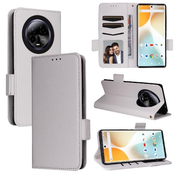 Wallet Case for BLU Bold K50 Flip Cover with Card Slots & Kickstand White