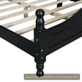 thumbnail image 5 of Queen Size Wood Platform Bed Frame,Retro Style Platform Bed with Wooden Slat Support,Black, 5 of 14